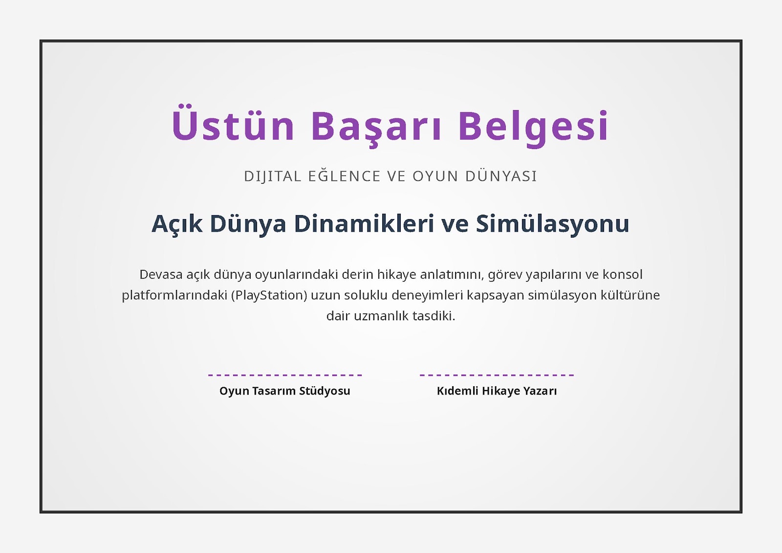 Üstün Başarı Belgesi